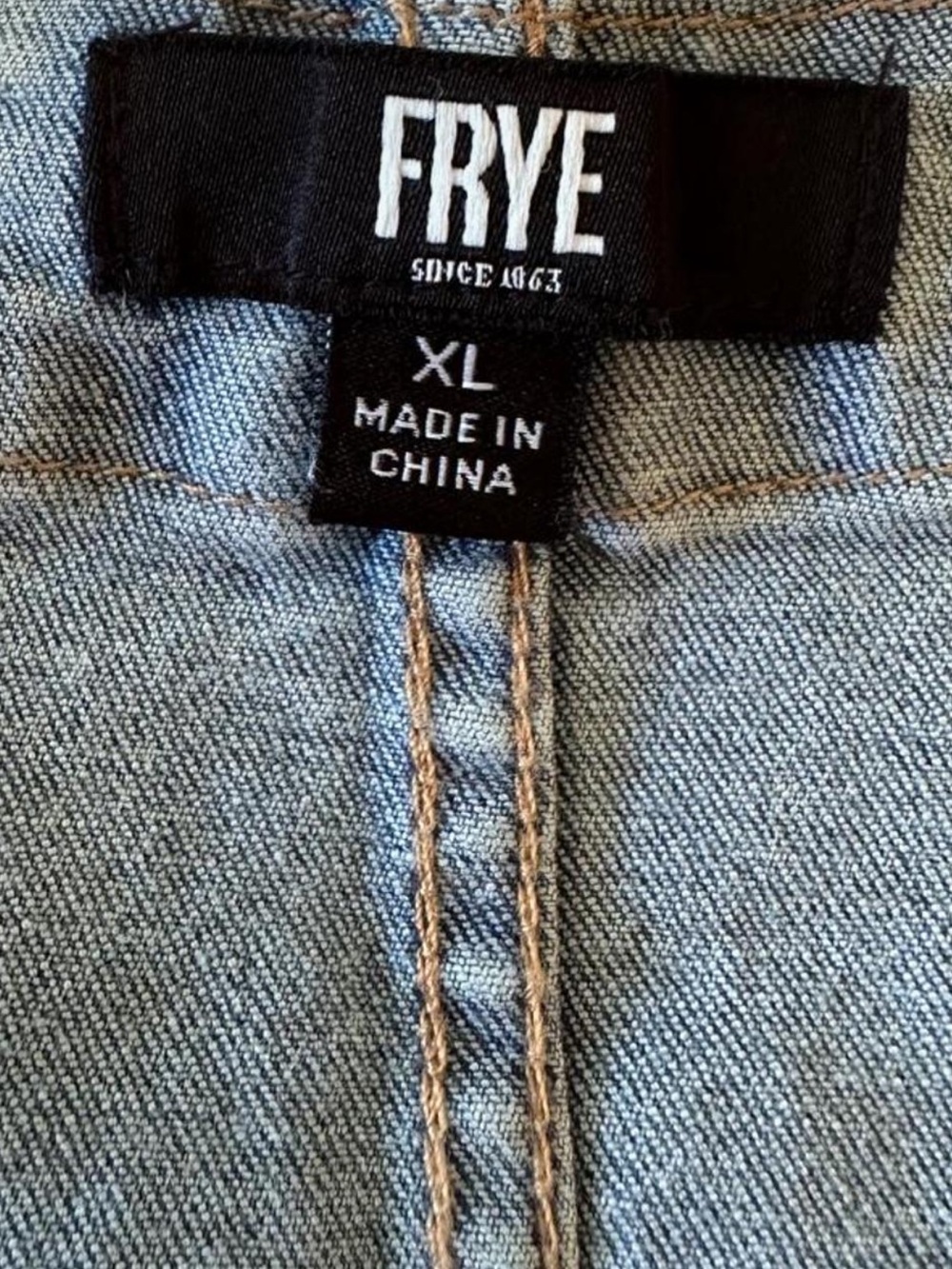 Frye XL Light Wash Stretch Denim Button Front Mini Dress Preppy 90s Minimalist - Picture 5 of 8